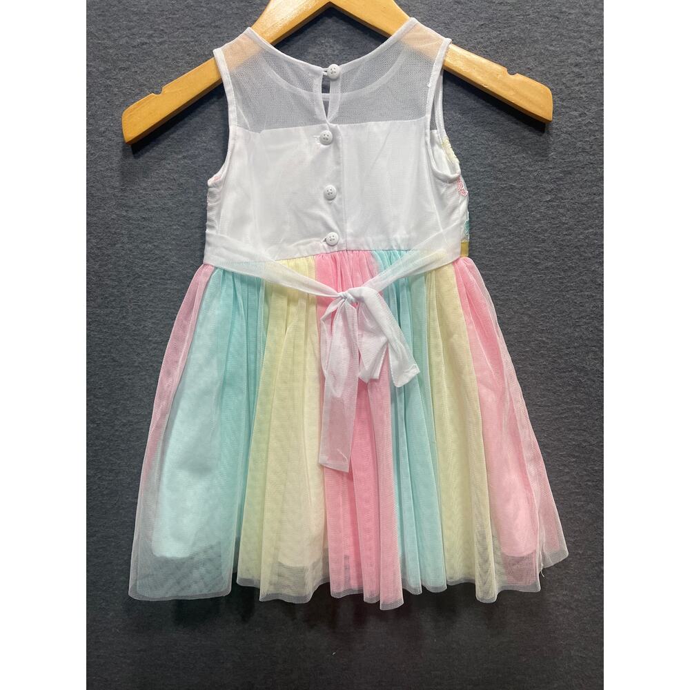 Jona Michelle Boutique Special Occasion Dress Blue Pink Yellow Girls Size 3T - Picture 7 of 11